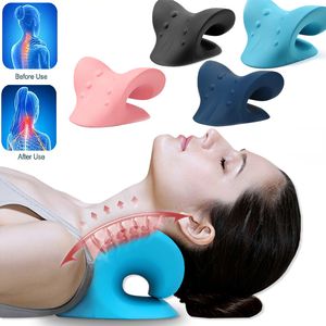 Massaging Neck Pillowws Massager Pillow Cervical Spine Traction Device Stretcher Chiropractic Relaxer for Personal Health Care Pain Relief 230826