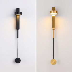 Duvar lambası Nordic Metal 9W LED Döner Sconces Işık Armatürleri Yatak Odası Döner Anahtar Vanity