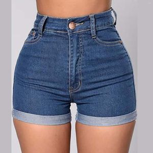 Jeans femininos mulheres jean macacão calças grossas denim 2023 shorts europeus e americanos borda rolada botão para baixo camisa mulheres
