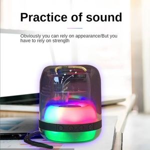 Портативные динамики Bluetooth Portable Small Speaker Subwoofer Hifi качество звука мини -наружное для настоящего беспроводного водонепроницаемой звуковой коробки TF с умным светодиодом 230826