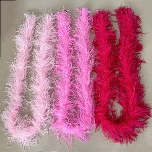 Other Hand Tools 2Meter Ostrich Feather Boa 3ply for Crafts Party Wedding Dress Decoration Pink Plume Scarf Shawl Clothing Sewing Accessories 230826