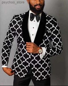 Özel Moda Erkekler İçin Siyah Beyaz Düğün Takımları Coat Man Slim Fit Damat En İyi Erkek Parti Resmi Leisure Blazer Sadece Ceket Q230828