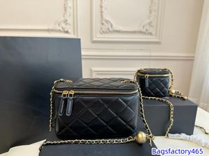 Bakım Kadınlar Klasik Omuz Kozmetik Çanta Ayna Deri Havyar Kapiteli Çok Yönlü Altın Donanım Crossbody Tasarımcı Çanta Debriyaj Valizler Trend Çantası