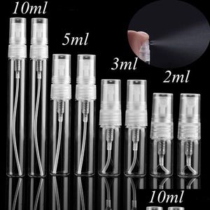 Packing Bottles Wholesale 2Ml/L/5Ml/10Ml Mini Refilable Spray Per Bottle Glass Travel Empty Atomizer Cosmetic Packaging Container Drop Dhln6