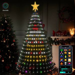 Управление приложениями Smart Christmas Strings Lights 400pcs Rgbic Dream Colore Maneing с помощью музыкальной синхронизации Diy Twinkle Fairy String Lights для 2,1 м 1,8 м 1,5 млн.