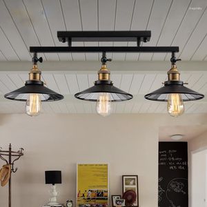 Tavan Işıkları Amerikan kırsal antika celing lambası Vintage Light Loft Endüstriyel Ev Aydınlatma Yemek Odası İçin Edison Ampulleri