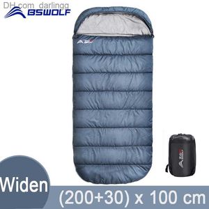 BSWolf Large Camping Sleeping bag lightweight 3 season loose widen bag long size for Adult rest Hiking fishing Q230828