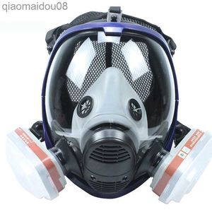 Koruyucu Giysiler Kimyasal Maske 6800 7suits 6001 Gaz Maskesi Asit Toz Solunum Boya Pestisit Sprey Silikon Filtresi Yeni Endüstriyel Airsoft Maskesi HKD230826