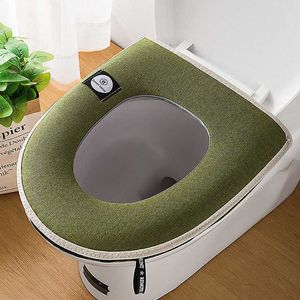 Toilet Seat Covers Universal Toilet Seat Cover Winter Warm Soft WC Mat Bathroom Washable Removable Zipper With Flip LidHandle Waterproof HouseholdHKD230825