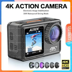 Cerastes Action Camera 4K60FPS EIS Межтанкируемая линза 24 -мегапиксельная камера Zoom Electronic Stabilizer Wi -Fi Камера для VLOG HKD230828