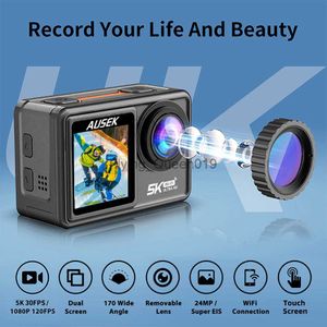 Action Camera Removable Filter 6 Lens 5K 30FPS 4K 60FPS 48MP Dual Screen 2" IPS EIS Video Shooting Go Waterproof Sports Cam Pro HKD230828