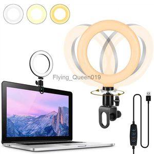 Ring Light LED Lamp Lighting With Clip On Laptop Computer For Video Conference Zoom Webcam Chat Live Streaming Youtube HKD230828