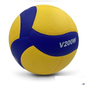 Toplar Marka Boyutu 5 PU Yumuşak Touch Voleybol Resmi Maç V200W S Yüksek Kalite Kapalı Eğitim 230322 Damla Teslimat Sporları Açık havada Dhman