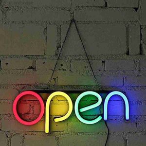 Open Neon Sign Lamp LED Neon Signs Night Light Colorful Lighted Letter Lights for Window Bar Hotel Coffee Shop Decorative HKD230825