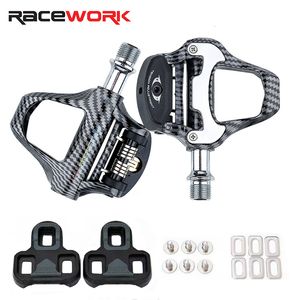Bike Pedals RACEWORK carbon fiber bike pedal Suitable for Keo selflocking professional bicycle pedals road bike UltraLight Pedal 230826