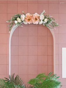 Flores decorativas 1 pc artificial peônia flor swag 18.9 Polegada arco arranjos florais para sinal de casamento de boas-vindas decorações de caramanchão frontal