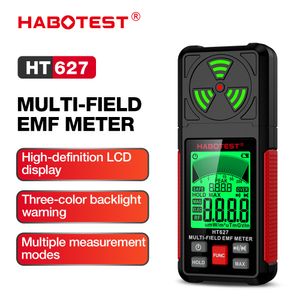 Тестеры радиации Habotest HT627 ЭМФ -метр Профессиональный электромагнитный поля облученного детектора портативная радиочастотная радиочастота Warn Meter 230827