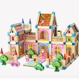 Оптовая продажа, изготовленный на заказ деревянный игрушечный блок, комплект для сборки модели из кирпича и дерева 9060, модель замка, деревянная игрушка, интерактивные игрушки для детей, кирпич, дерево, размер 46