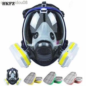 Защитная одежда Химическая дыхательная газовая маска покрывает пестициды промышленное распыление силиконовая полная поверхность, подходящая для MMM 6001 Фильтра газовой маски HKD230826