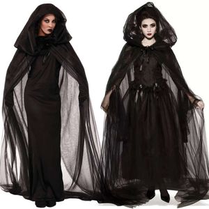 2023 Костюм Хэллоуин Призрак невеста Сексуальная ведьма вампир Косплей Платье Плащ ужасов плащ