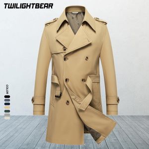 Men's Trench Coats Solid Classic Men's Trench Coat Plus Size Windbreak High Quality Business Casual Wind Coat Men Clothing M-8XL BF7987 230828