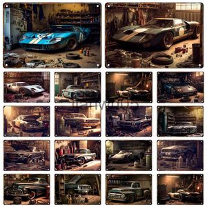 Metal Painting Vintage Old Car Metal Tin Painting Print Signboard Worn Poster Home Living Room Rendong Garage Club Wall Art Decor Aesthetics x0829