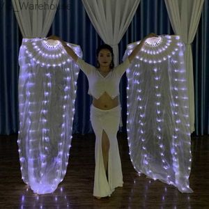 Göbek Dans Led Fan Yenilik Aydınlatma Aksesuarları İpek Hayranlar Kadın Çin Fan Işık Göbek Dans Peçe Performans Kostümleri HKD230829 HKD230829