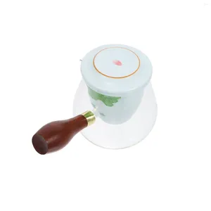 Yemek takımı setleri set çaydanlık ısıya dayanıklı cam Kore içecekleri yapım aracı kırmızı su ısıtıcısı kaynama kabı ev ahşap