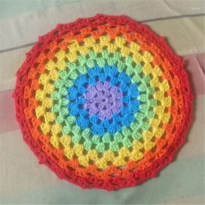 Masa Paspasları 5 PCS Renkli 20 cm Yuvarlak Tığ Dantel Dantel Dantel Düğün Dekorasyonu Doilies Farklı Renk ile Sofra Takım Mutfak