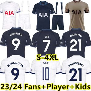 S-4XL Maddison Son 23 24 Futbol Formaları Kulüsevski Richarlison Kulusevski 2023 2024 Romero Veliz De Ven Bissouma Tottenham Futbol Kiti Gömlek Spurs Top Erkek Çocuklar