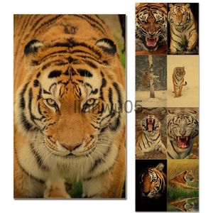 Metal Painting Home Decor Retro Wild Tiger Poster 2022 New Year of Tiger Feng Shui Wall Decor Prints Paper Posters Blessing Lucky Expel Disease x0829