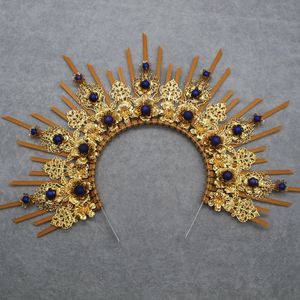 Панк лолита готика KC Halo Crown Headsiece Baroque Spike Queen Anna Tiara Sun Goddess Devil Headsd