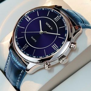 Orologi da polso Orologio da polso casual da uomo Elegante cinturino in pelle al quarzo blu Orologi Masculino Relogio Orologio da uomo di moda Reloj Hombre da esterno