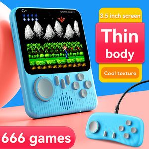 Handheld oyun konsolu nostaljik renk frekansı g7 tek ve çift oyun 666 1 klasik retro oyun konsolunda el tipi toptan.