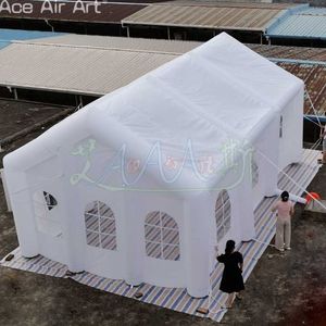 wholesale Tente de mariage gonflable multi-fenêtres 8 ml x 5 m l x 4 mH (26 x 16,5 x 13,2 pieds) avec ventilateur et souffleur d'air pour fête ou autre événement