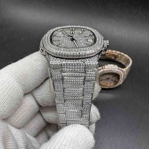 Автоматические часы автоматические Diamond 5711 Swarovski High Diamonds повсюду Серебряный корпус 40 мм мужские часы класса L
