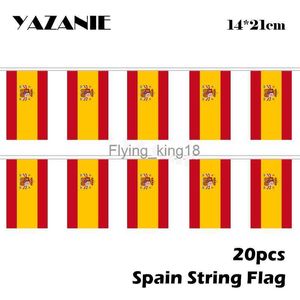 Yazanie 14*21cm 20pcs Spain es String Flag Small World Country Bunting Banner на день рождения свадебная вечеринка Оптовая HKD230829