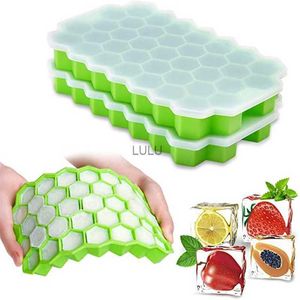 Silicone Honeycomb Shape Ice Cube Tray Silicone Ice Cube Maker Mold With Lids For Ice Cream Party Whiskey Cocktail Cold Drink HKD230828
