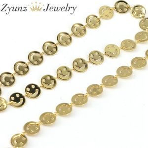 Componentes 5 metros, corrente de elos felizes da cor dourada da moda 8mm, corrente de colar de pulseira, acessórios de joias