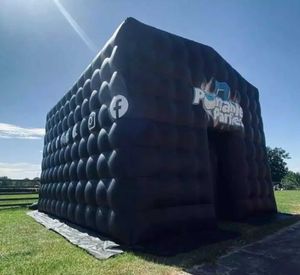 wholesale 8x5x4m (26x16.5x13.2ft) Actividades de fiesta Gigante Personalizado Portátil Negro Inflable Discoteca Cubo Fiesta Bar Carpa Iluminación Club nocturno para discoteca Evento de boda