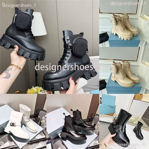 Tasarımcı Boot Erkekleri Kadın Rois Bot ayak bileği Martin Boot Cep Siyah Bots Naylon Askeri Ayakkabı İncelenen Savaş Kutusu 35-45