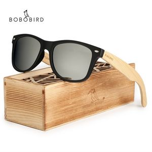 Солнцезащитные очки BOBO BIRD для женщин и мужчин, летние винтажные черные квадратные женские зеркальные поляризационные солнцезащитные очки из дерева, gafas de sol mujer 230829