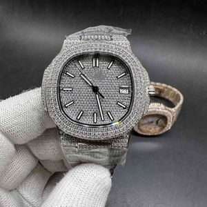 Diamond Watch 5711 Swarovski Diamonds везде Silver Case 40 мм Cal.324 Автоматические высококлассные часы для мужчин