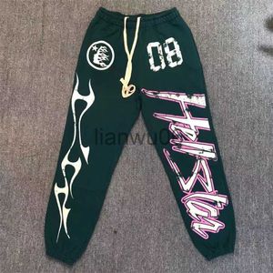 Erkekler Yeşil Hellstar Dios Parlama Sweatpants Erkek Kadınlar 11 Yüksek Kaliteli Siyah Sarı Jogger Drawstring Flare Pants 2023FW J230829