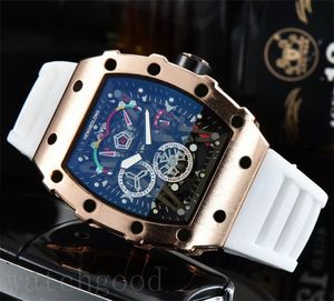 Модные часы резиновый кварцевый скелет Reloj Hombre Red White Black Trendy Sports Hiphop Luxury Watch