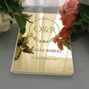 Другое мероприятие поставляет свадебную гостевую книгу персонализированную фирменную вечеринку декора белый зеркал гравирная обложка подарки подарки гостевой книги подарки для G023 230829