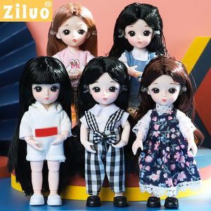 Kız oyuncak Bjd mini 13 hareketli eklem bebek 3d büyük gözler için bebekler için bebek bebekleri giysilerle güzel DIY 112 moda 230830