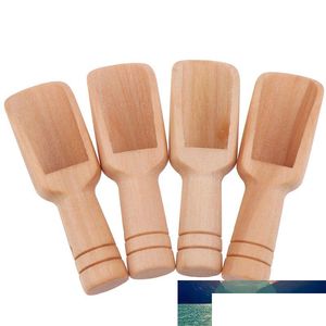 Кофе Scoops 4pcs Tea Mini Sugar Spoon Spoon Деревянная круглая ручка Scoop Teaspoon маленькая соль лопата молоко порошко