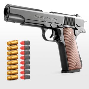 M1911 EVA Soft Bullet Espuma Dardos Blaster Pistola de Brinquedo Manual Tiro Lançador Rosa Com Silenciador Para Crianças Crianças Meninos Presentes de Aniversário Melhor qualidade