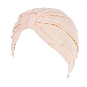 Top kapaklar moda kadın bandanas streçli türban müslüman şapka kafa bandı çözgü nefes alabilen pileli düğümlü kemoter